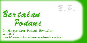 bertalan podani business card